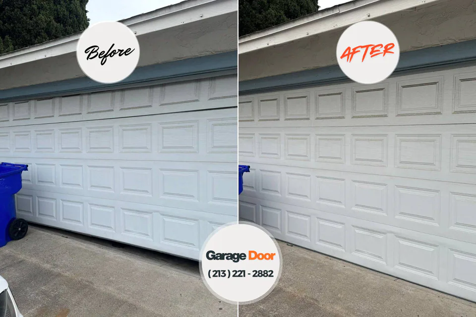 Before and after: garage door repair WaKeeney, KS